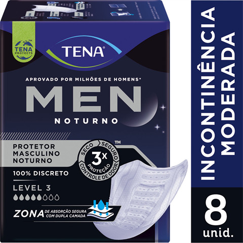 Absorvente Tena Men Noturno  Incontinência Moderada  Com 8 Unidades