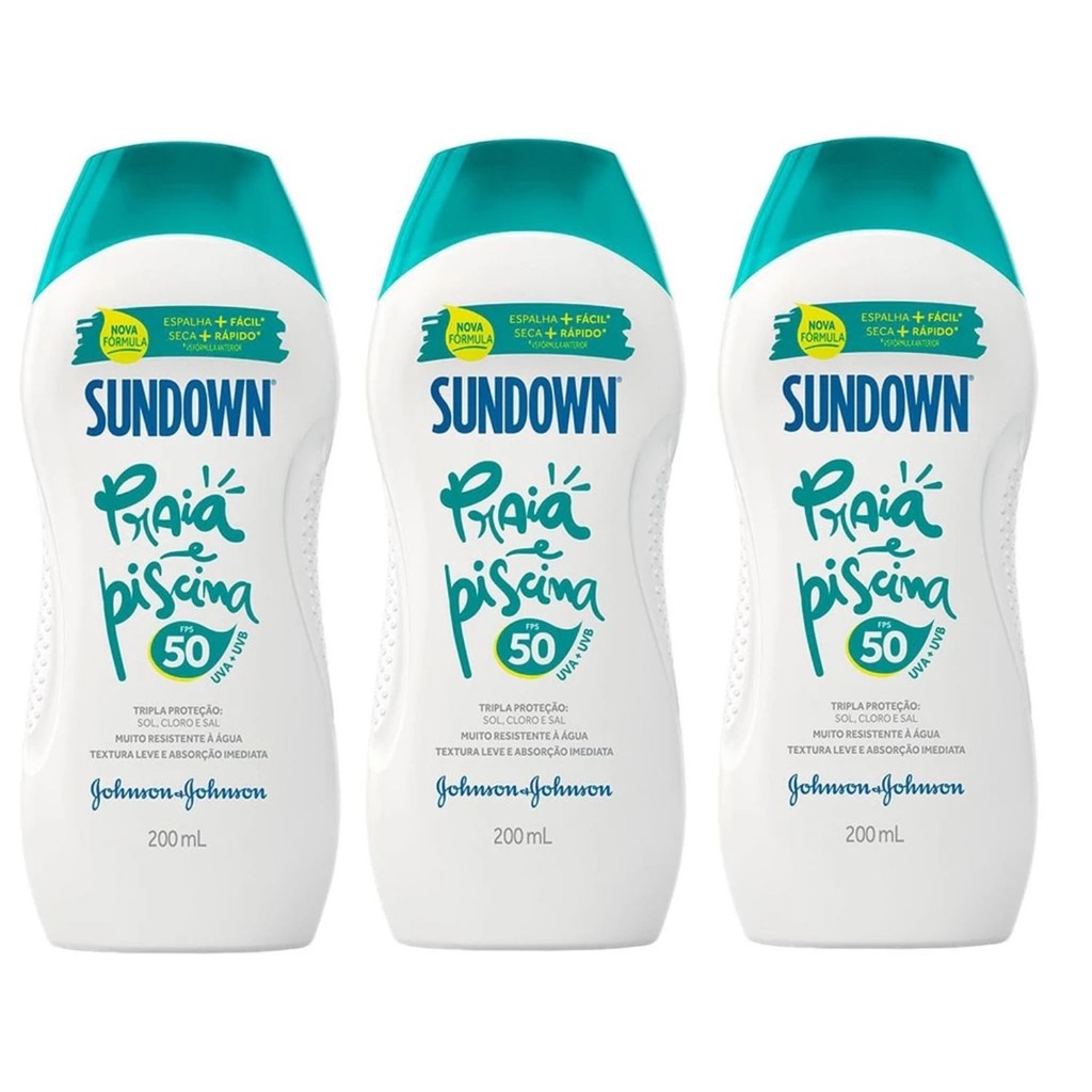 Kit 3 Protetores Solar Sundown Corpo/Rosto fps50 200ml