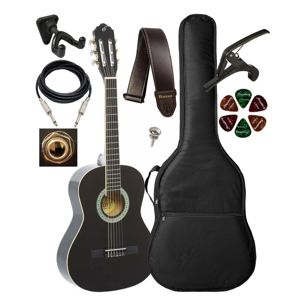 Violão Giannini N6 Bk Captador Passivo + Capa Acessórios
