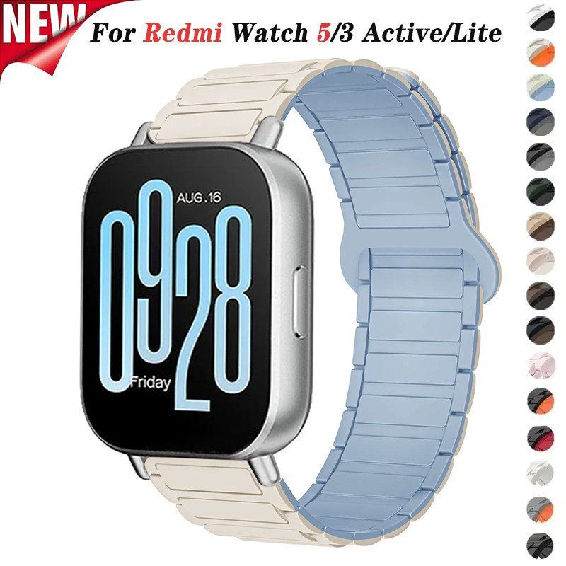 Pulseira Magnética De 22mm Para Redmi Watch 5 Active 5 Lite , De Silicone 3 3 em Oferta na Shopee
