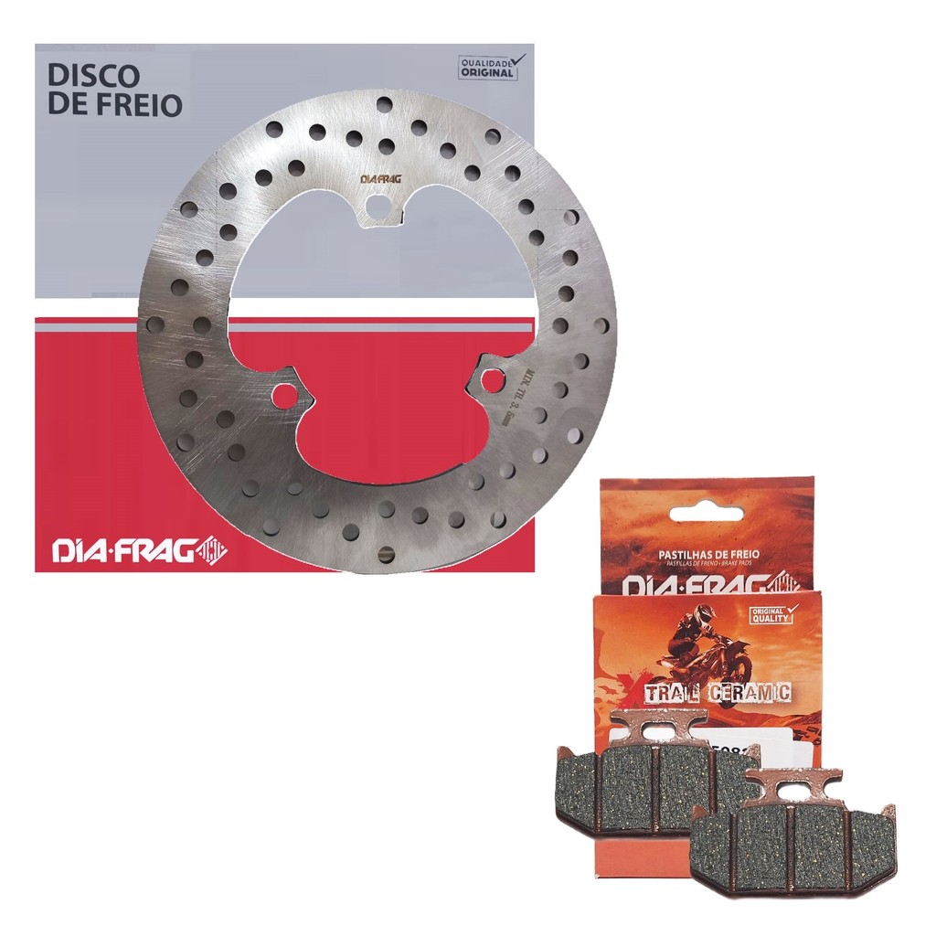 Disco de Freio Traseiro Crosser 150 / Lander 250 + Pastilhas Cerâmica em Oferta na Shopee