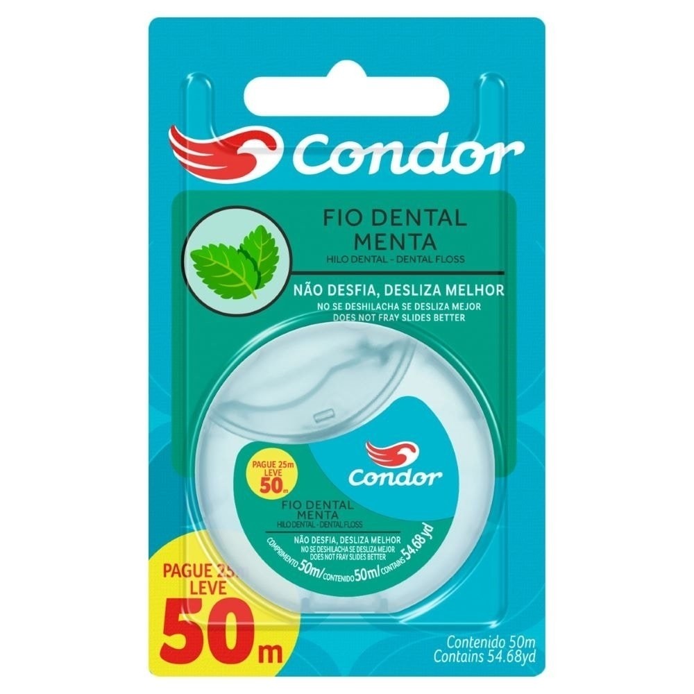 Fio Dental Condor Menta 50m - Embalagem com 6 Unidades em Oferta na Shopee