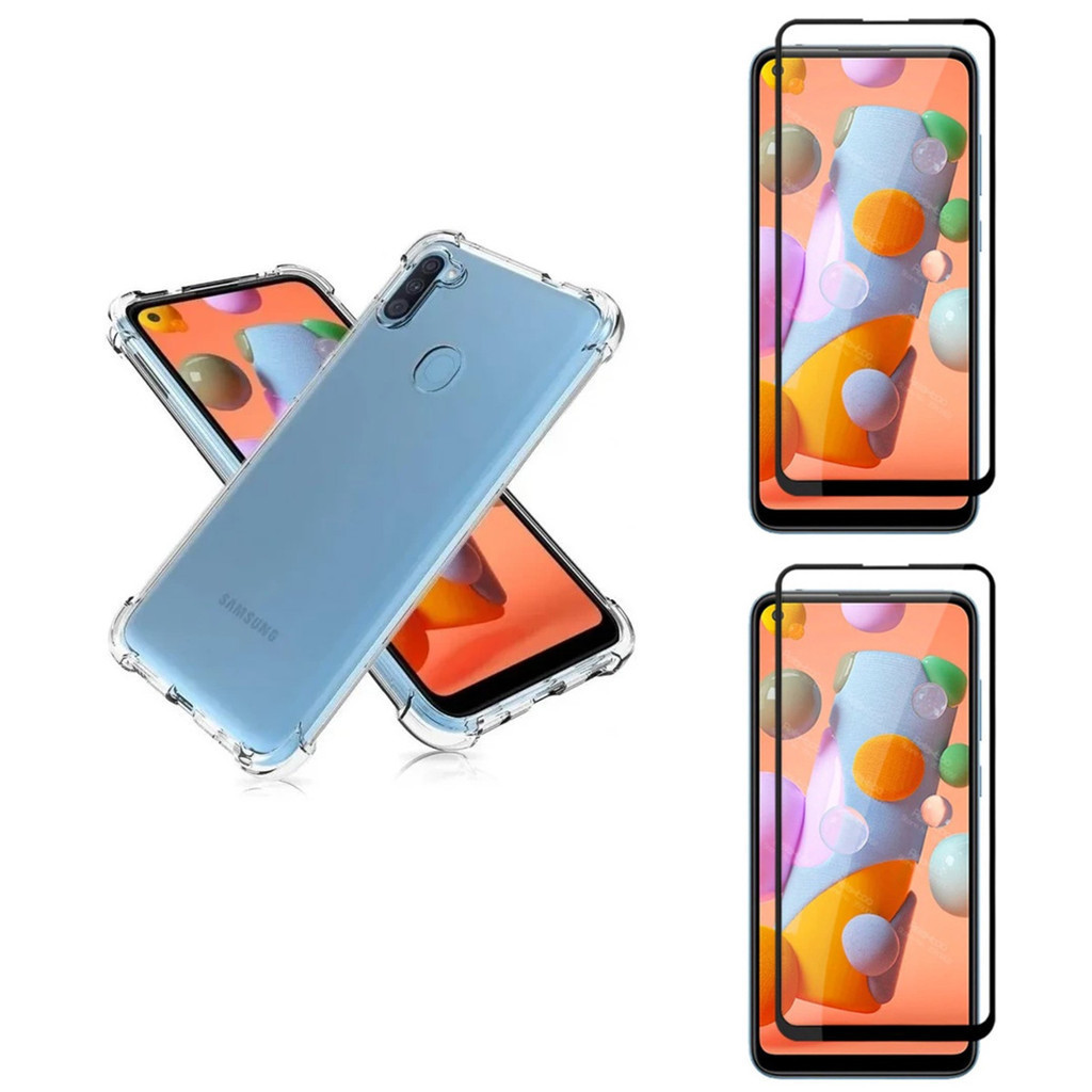 Capa Case Capinha Para Galaxy A11 + Kit 2 Películas 3D Vidro Temperado