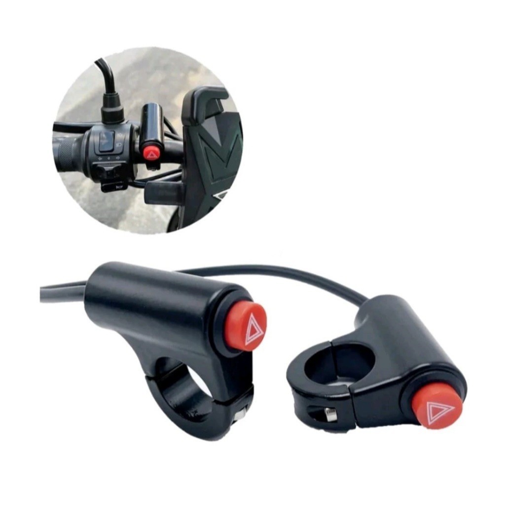 Botão Interruptor do Pisca Alerta Com Suporte Guidão Universal Para Moto Envio Já