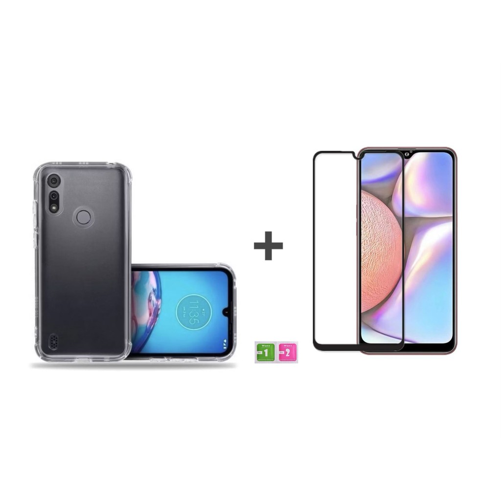 Capa Capinha Para Motorola E6s / E6i Anti Impacto Transparente + película Vrido 3D / 9D em Oferta na Shopee