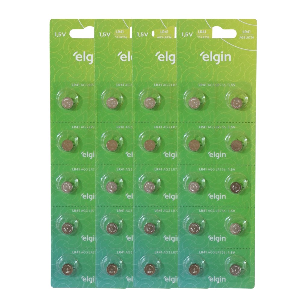 Kit 40 Baterias Pilhas Alcalina Lr41 1,5v 4 Cartela Elgin em Oferta na Shopee