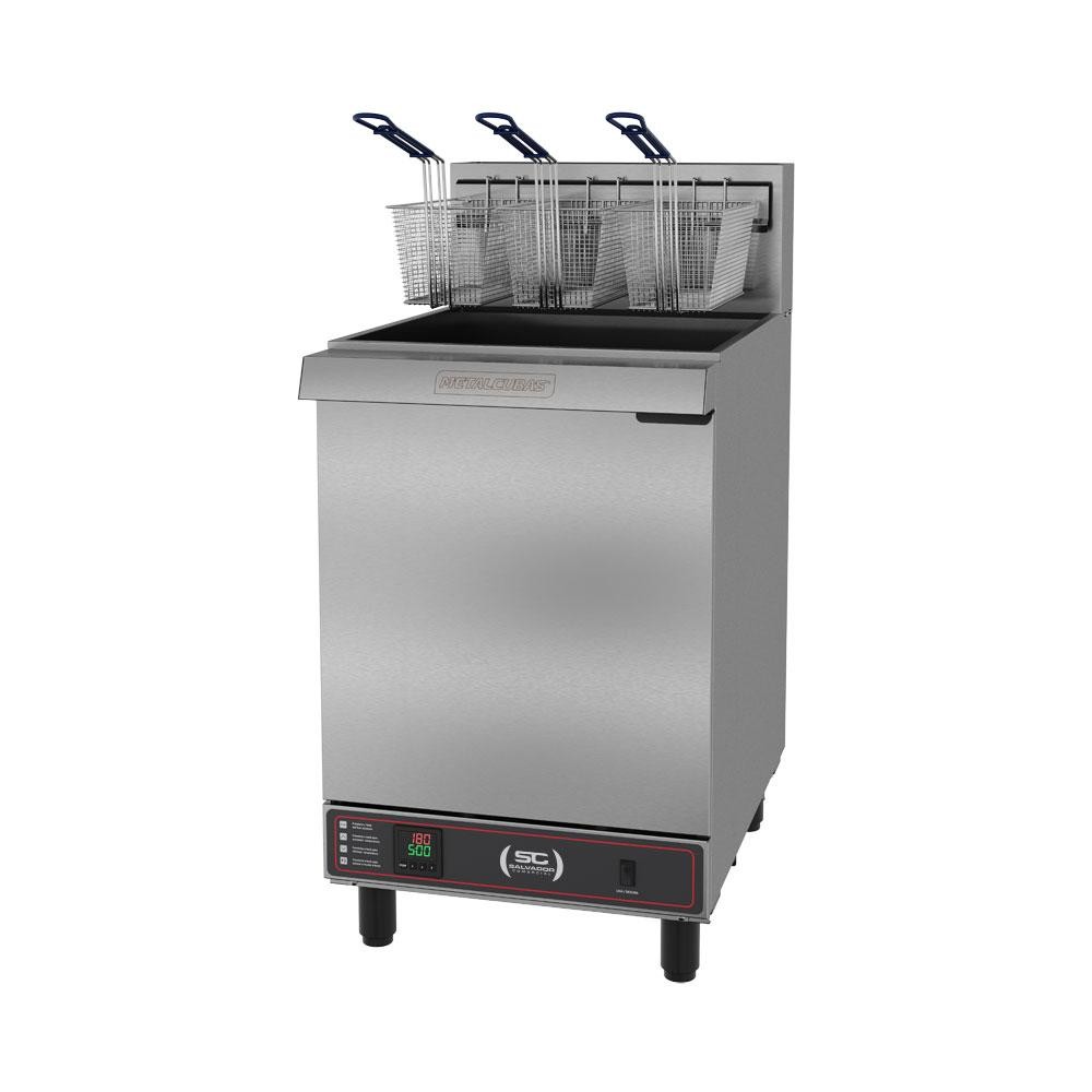 Fritador a Gás Industrial 45l Premium 3 Cestos Óleo bp Zona Fria Fog 3 c - Metalcubas 220v 24389