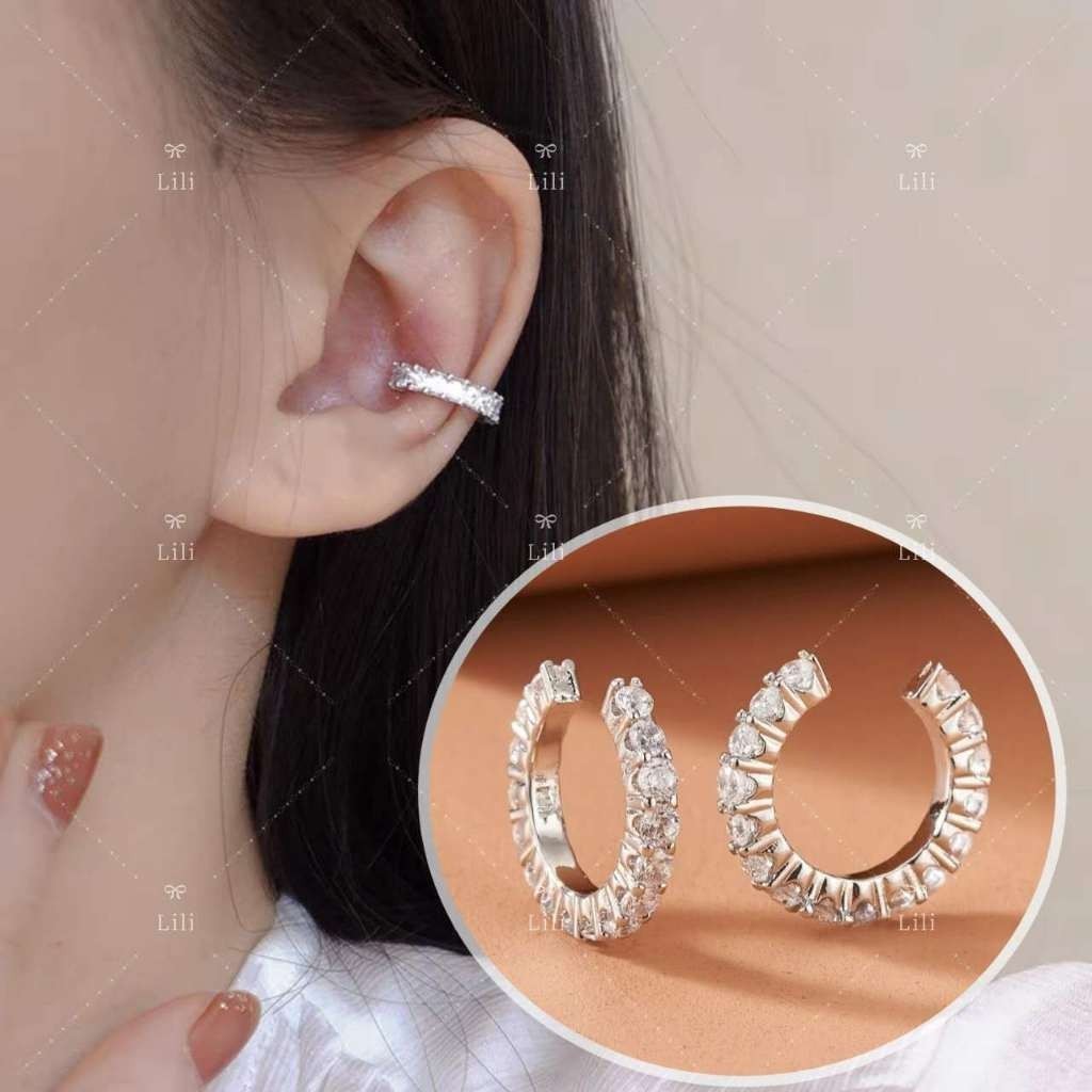 Brincos  sem furo de 2 Peças de Moda Micro-Inlaid Zircon de zircônio Brincos falsos em Oferta na Shopee