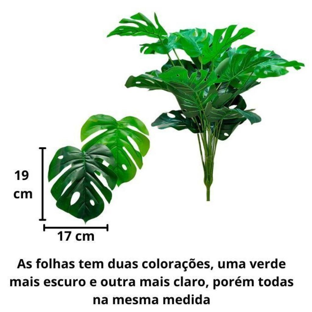 Costela De Adão Artificial 18 Folhas Buquê Alt 75 Cm Decoração Artesanato Planta