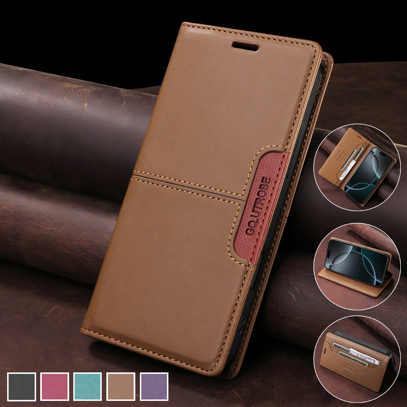 Capa Carteira Para iPhone 16 Pro Max 16Plus 15 14 13 12 11 17 De Couro Flip