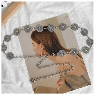 Moda Cinto De Moeda Das Mulheres Vestido De Ouro Prata Estilo Cinto De Metal Cinto em Oferta na Shopee