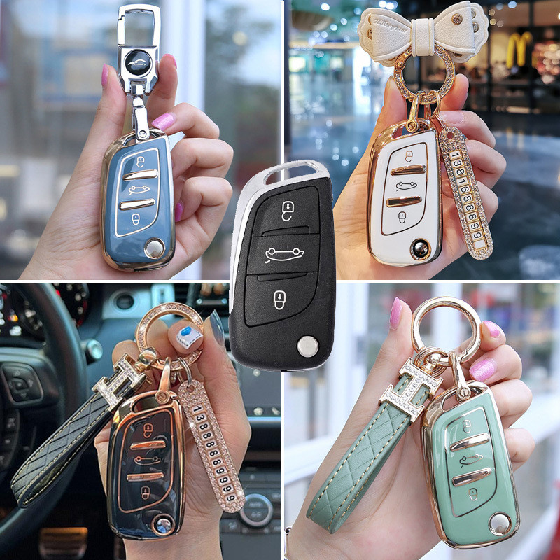 Capa Para Chave Citroen C1 C2 C3 C4 C5 Elysee DS3 DS4 DS5 VVDI KD DS Porta Protetora De Pele Remota em Oferta na Shopee