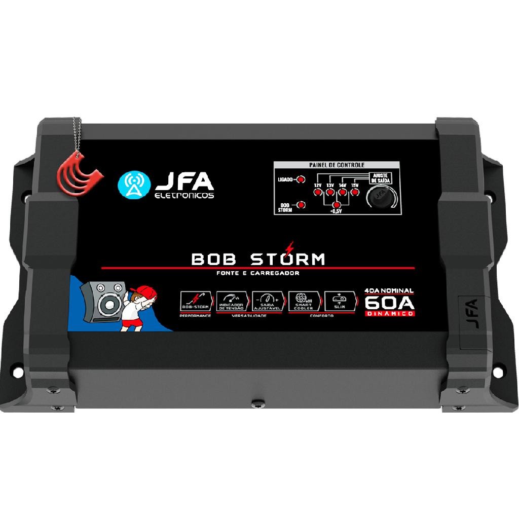 Fonte JFA Bob Storm 60A Bivolt Carregadora e Bateria Para Caixa Bob Ativa Trio Home Som Casa em Oferta na Shopee