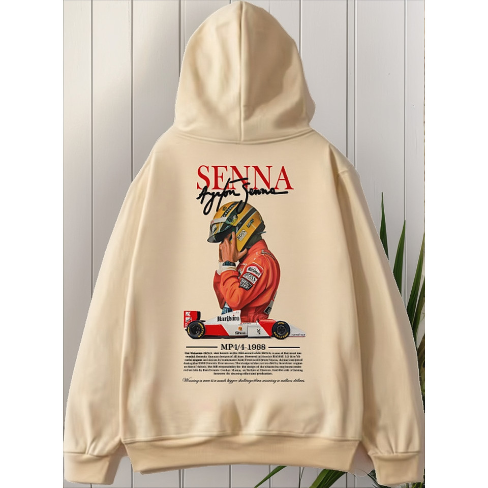 Blusa Moletom Ayrton Senna Carro Formula 1 Lançamento Promocao Camisa Casual Unissex Casaco De Frio Flanelado