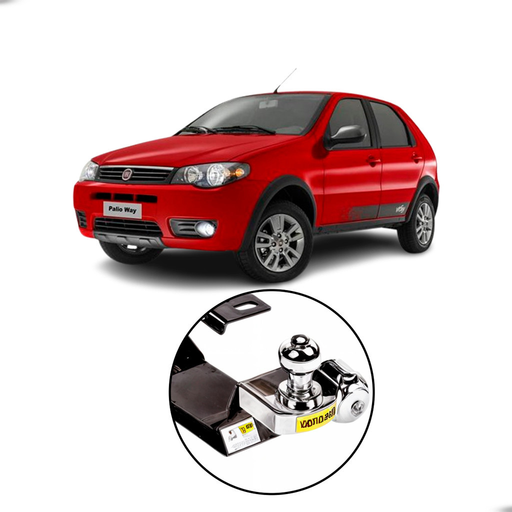 Engate Fixo Mult Palio Fire Way Economy 2010-2023 com Bola 50mm Tomada Elétrica Capa Protetora Plaqueta Técnica em Oferta na Shopee