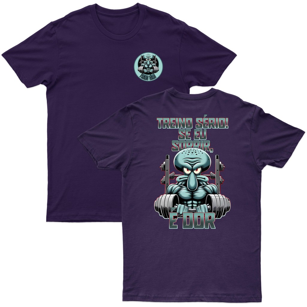 Camiseta Treino Meme Humor Bob Esponja Lula Molusco Moda Fitness Sério Camisa  30.1 Algodão
