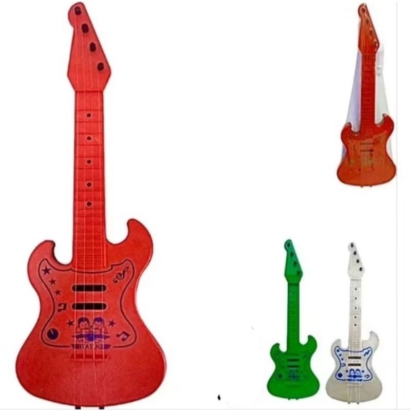 GUITARRA MUSICAL INFANTIL PLASTICA COLORIDA 4 CORDAS INFANTIL 40.50 CM