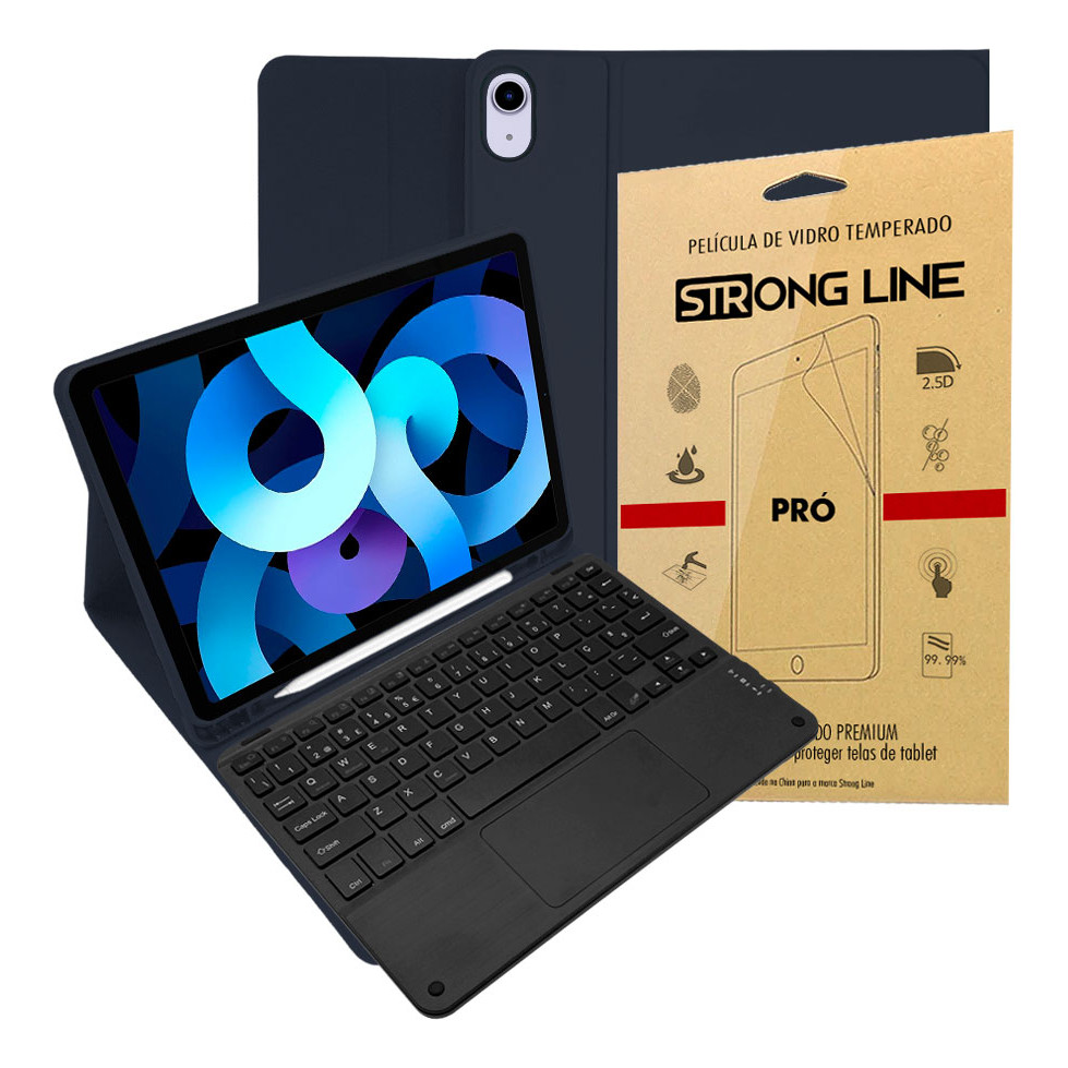 Capinha Para iPad Air 4 2020 Teclado E Touchpad + Pelicula