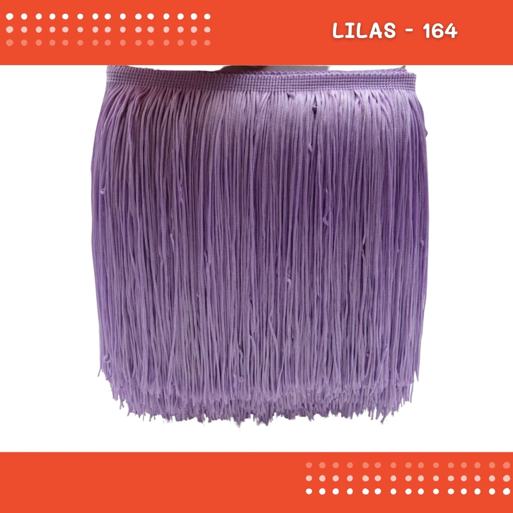 Franja de Tecido Acetinado - 20 cm - Grade de Cores - Rolo C/10 Mts COR:LILAS-164 em Oferta na Shopee