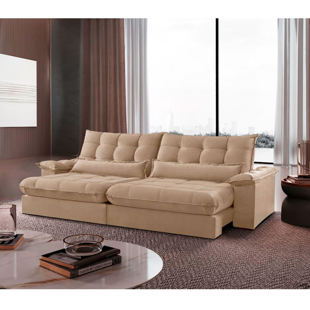 Sofá Classic Linho 02 Módulos 90 cm B25 cm Meu Sofá Online