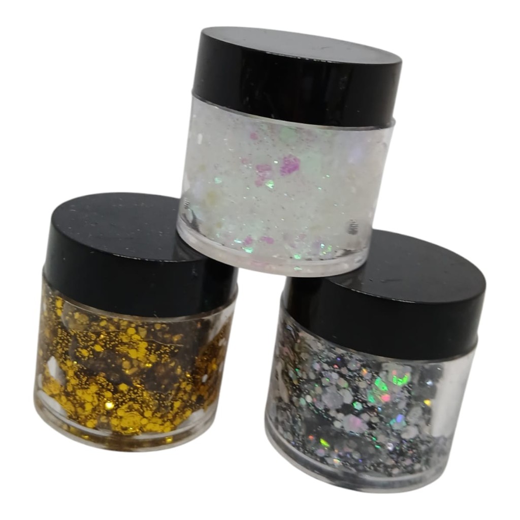 Glitter Gel Carnaval Festa Efeito Flocado Corpo Rosto Cabelo