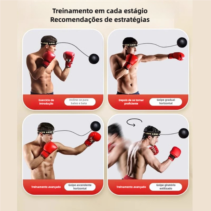 Bola De Treino Reflexo Luta Boxe Com Faixa de Cabeça
