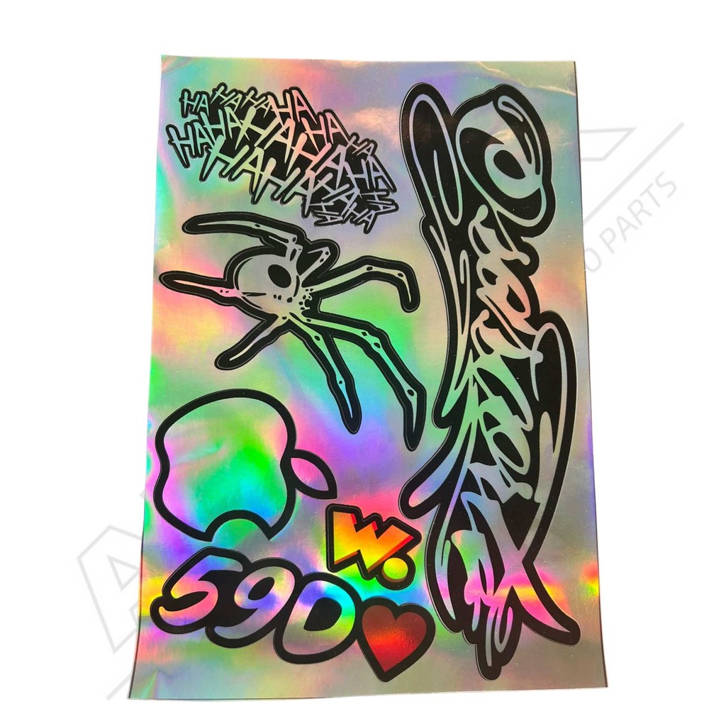 Cartela Adesivos Holográfico Carro Moto Caminhão Bike Cross em Oferta na Shopee