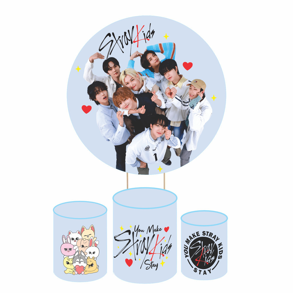 Kits Capas de Painel Redondo e Cilindro Festa K-pop Stray Kids Stay Musica Coreana Decoração Vários Modelos em Oferta na Shopee