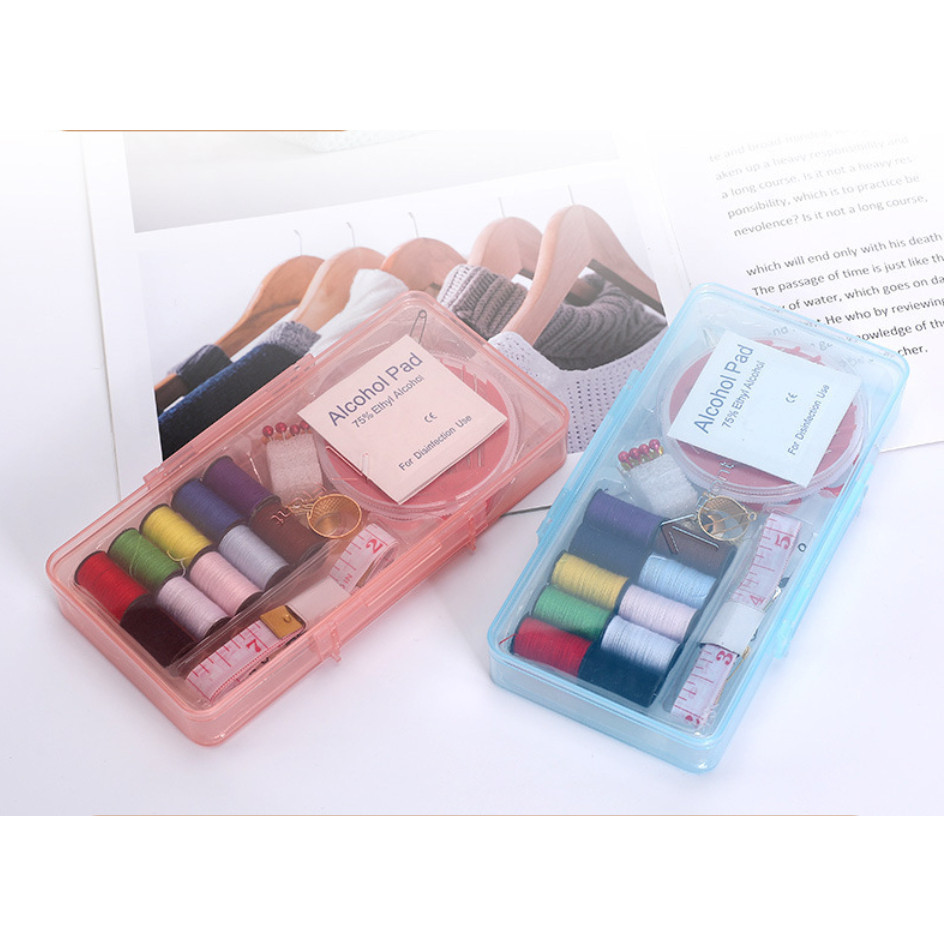 Kit 48 peças costura Completo Para Iniciantes e Pequenos Reparos (Agulhas, Linhas, Tesoura, Fita Métrica) em Oferta na Shopee
