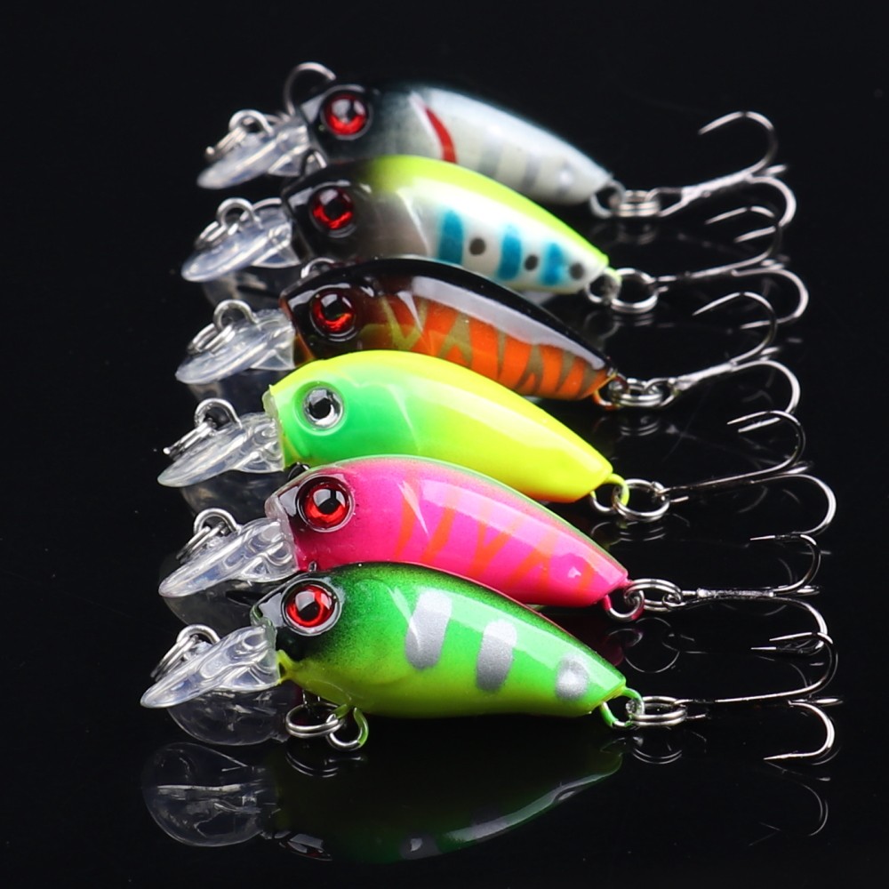6 Pçs Mini Crankbait Swimbait Pesca Wobblers Isca Dura Artificial 4.5cm 4.3g