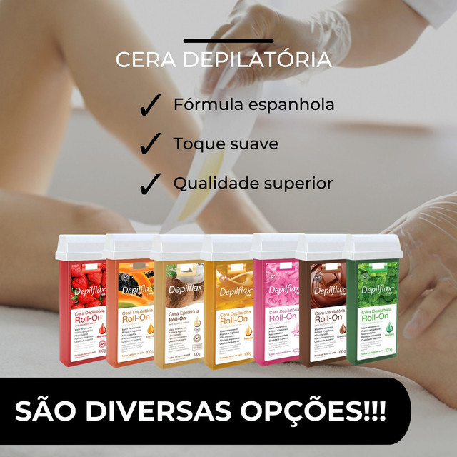Kit 12 Refil Cera Depilatória Roll-on 100g Depilflax Escolha