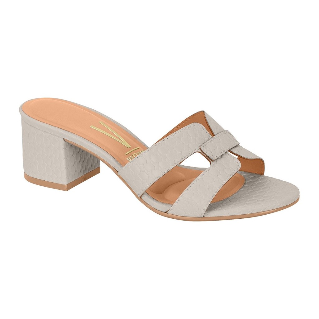 Tamanco Feminino Mule Vizzano Salto Baixo Bloco H Tiras