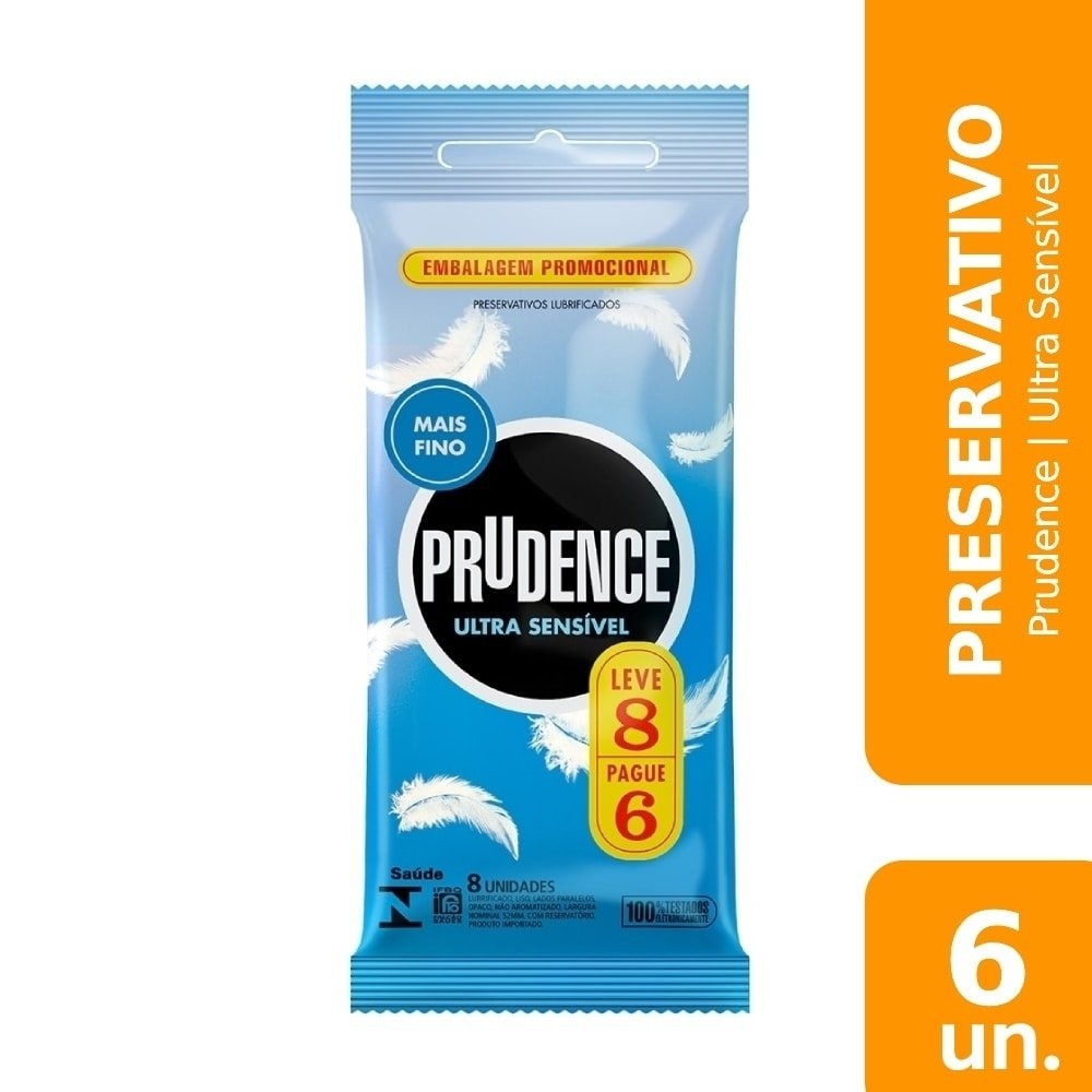 Preservativo Prudence Ultra Sensível - 6 Embalagens com 8 unidades - Promoção Leve 8 e Pague 6 em Oferta na Shopee