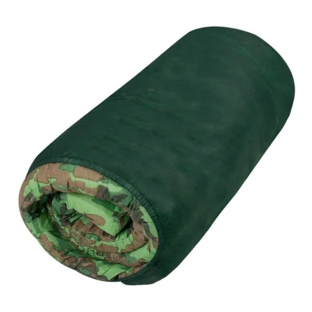 Colchonete Premium Camping Camuflado Solteiro 190x60cm - Verde Militar e Cinza Militar
