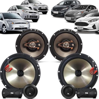 Kit Alto Falantes Dianteiros + Traseiros Ford Fiesta 2003 até 2019 - Hurricane Platino 640w em Oferta na Shopee