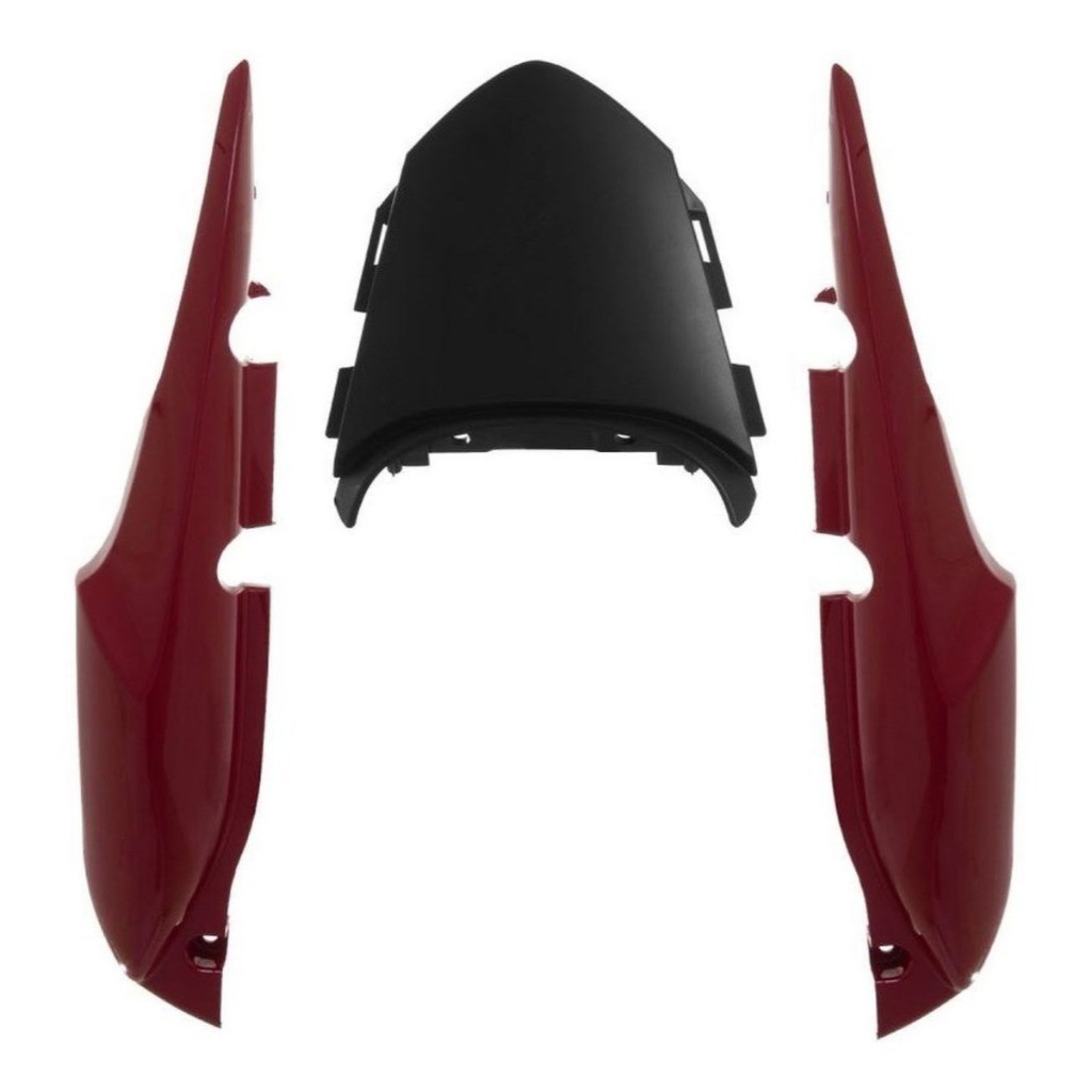 Kit Rabeta completa 3 peças compatível com moto Fan 150 ano 2010 Vermelho Guarau ABS 100% Virgem
