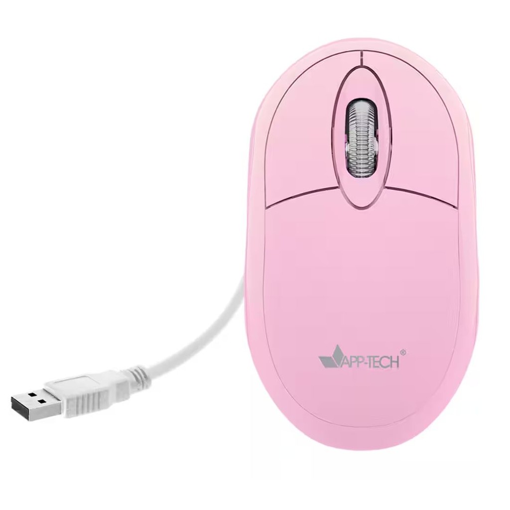 Mouse Óptico USB Rosa Pastel, 1200DPI, MF105 App-Tech - CX 1 UN em Oferta na Shopee
