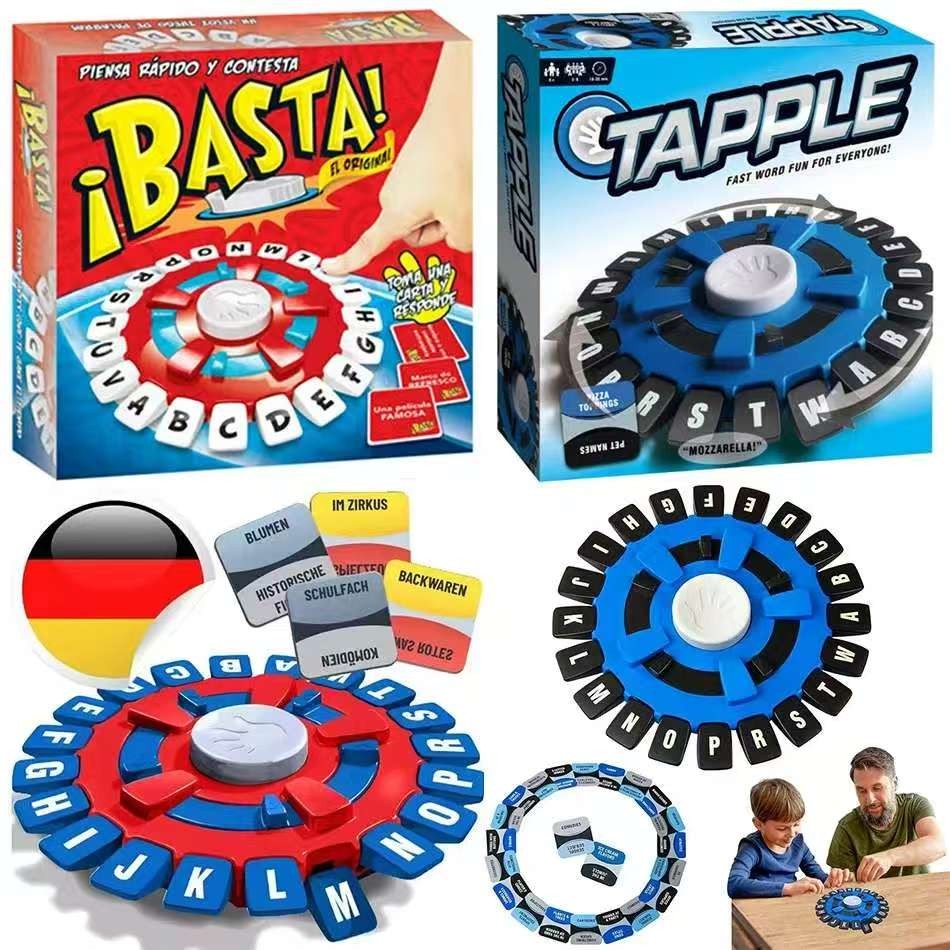 CLEC Basta Think Word Game Fast Paced Family Tapple Board Adulto Pensamento Rápido Carta Pressionando Jogo De Quebra-Cab