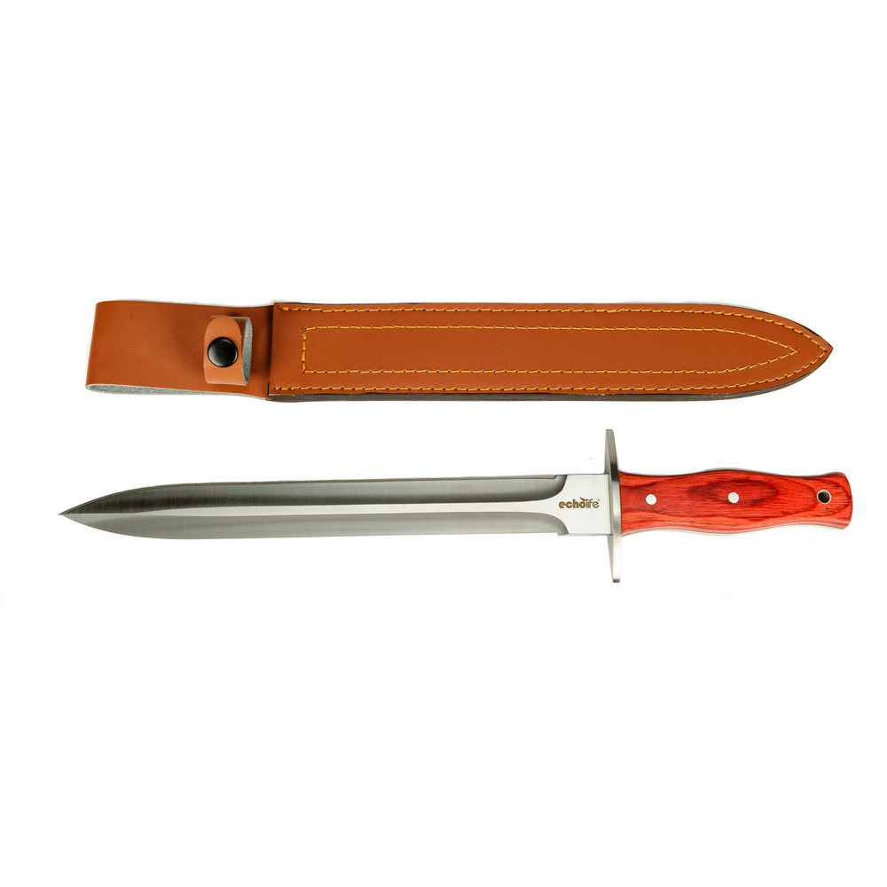 CANIVETE TIPO FC FULL TANG DE SOBREVIVÊNCIA JAVALI ECHOLIFE BAINHA COURO SINTETICO