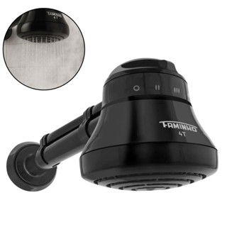 Ducha Chuveiro Elétrico Faminho Fame 4 Temperaturas Preto com Cano 30cm em Oferta na Shopee