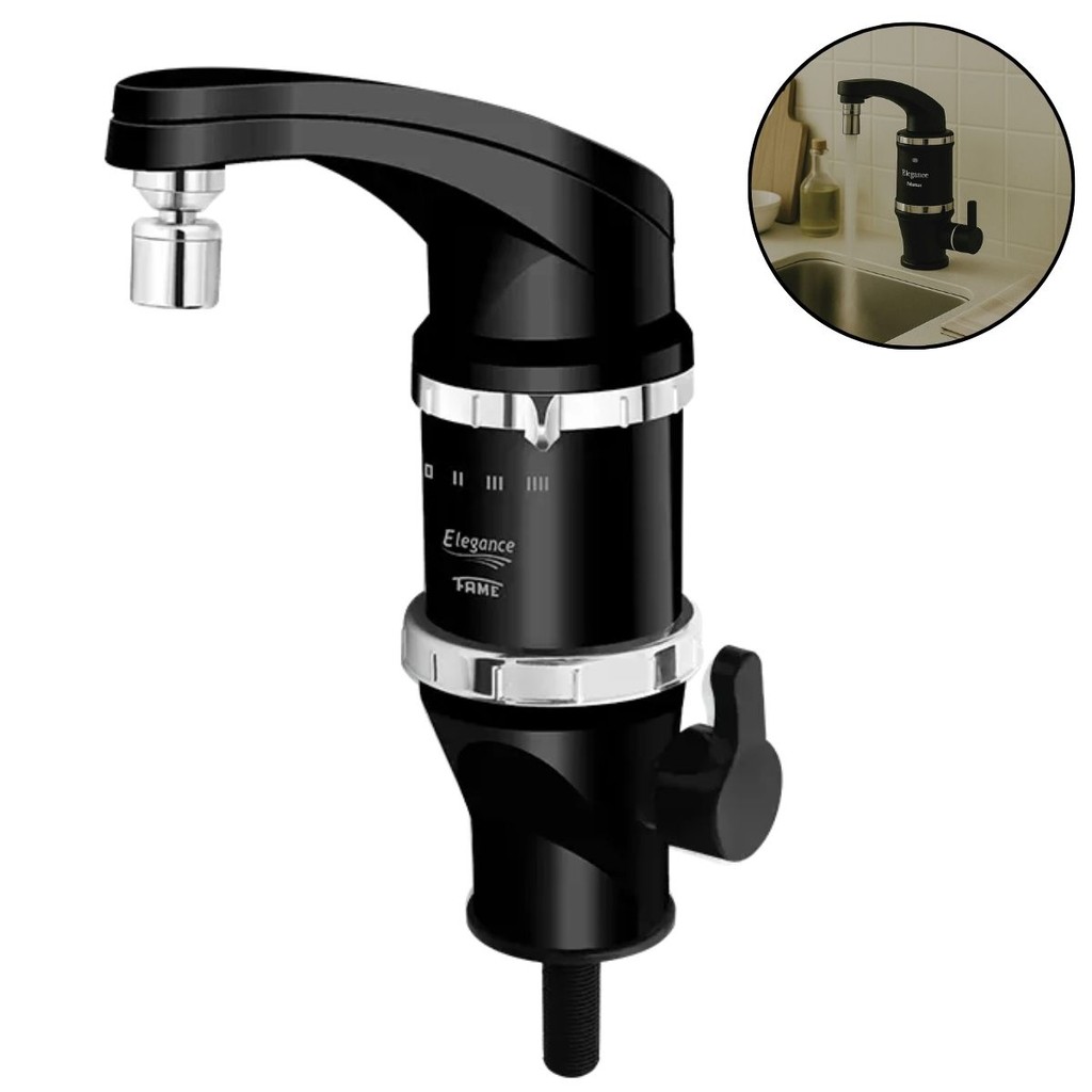 Torneira Elétrica De Bancada Fame 4 Temperaturas Elegance Preta em Oferta na Shopee