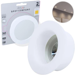 Spot Led Comfort Embutir 5w 2700k Branco Quente 9,4cm 110v/220v Bivolt Ip20 Redondo Branco Cod:908838057 Deluxe by avant