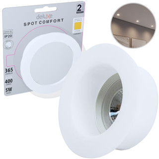Spot Led Comfort Embutir 5w 2700k Branco Quente 9,4cm 110v/220v Bivolt Ip20 Redondo Branco Cod:908838057 Deluxe by avant em Oferta na Shopee