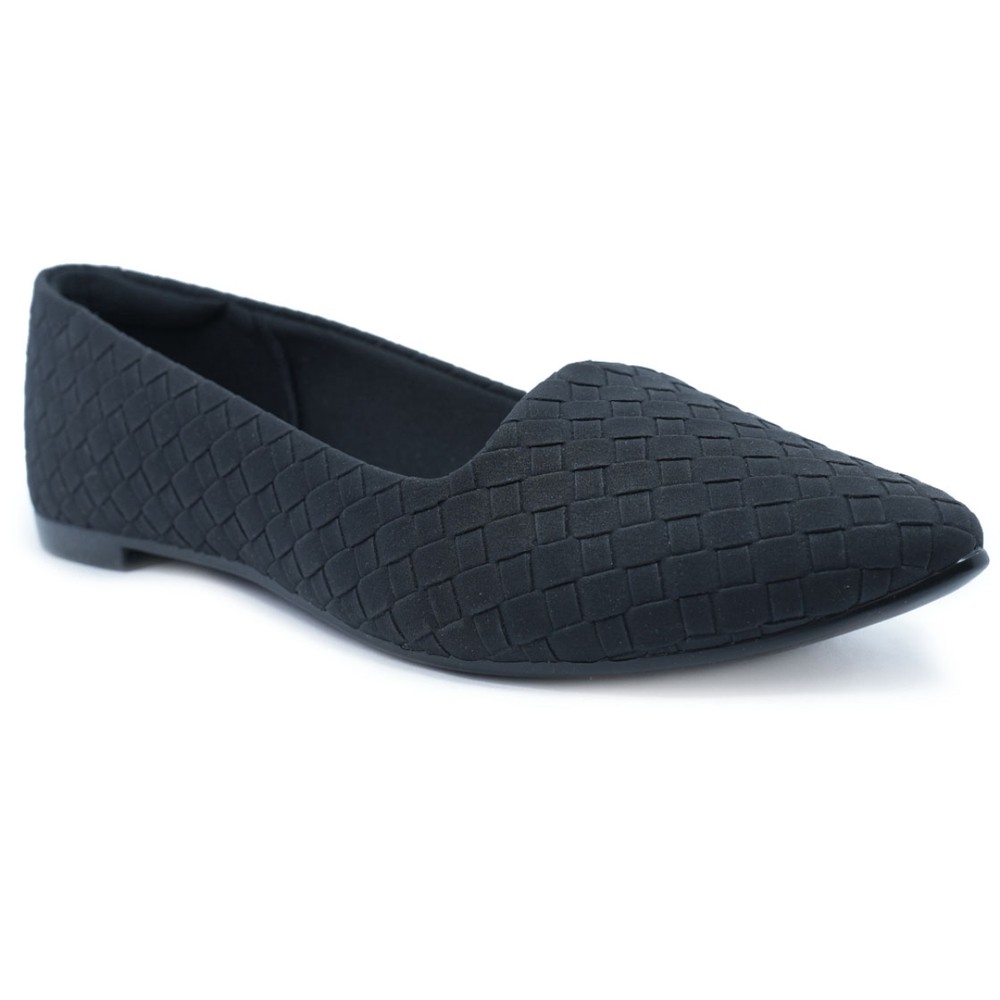 Sapatilha Moleca Slipper Tressê Bico Fino - Preto em Oferta na Shopee