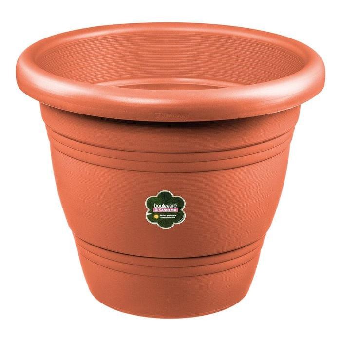 Vaso para Planta Plástico Redondo Marrom 45cm Sanremo - Home & Living
