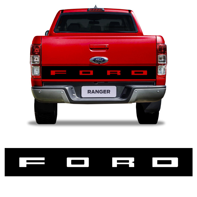 Faixa Traseira Ford Ranger 2020/2022 Adesivo Caçamba Preto em Oferta na Shopee