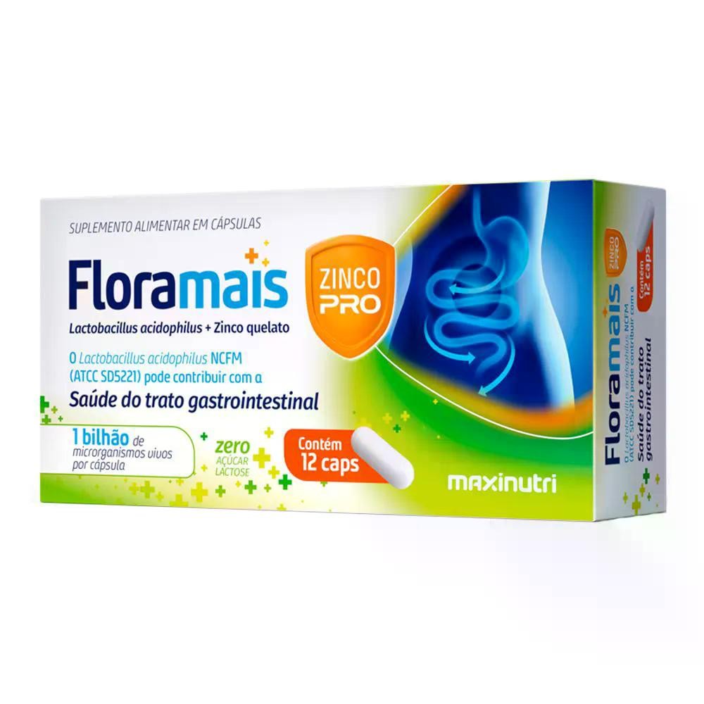 Floramais Zinco Pró 12 cápsulas - Maxinutri