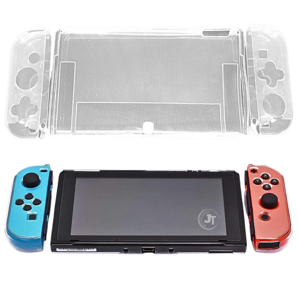 Capinha P/ Nintendo Switch Oled Capa Videogame Portátil Case Tpu Protetora Transparente Resistente