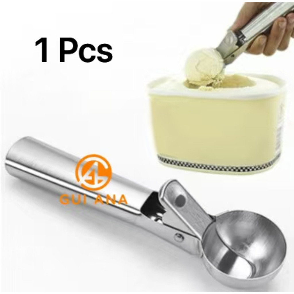 GGUAN KIT 1/2/3 PCS Colher de Sorvete Inox Com Ejetor Manual*PRONTA ENTREGA* em Oferta na Shopee