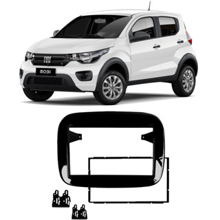 Moldura 2 Din Black Piano Fiat Mobi Básico 2016-2022 s/ Som de Fábrica JP/CH/MP5 Expex-EPX FT-549 em Oferta na Shopee